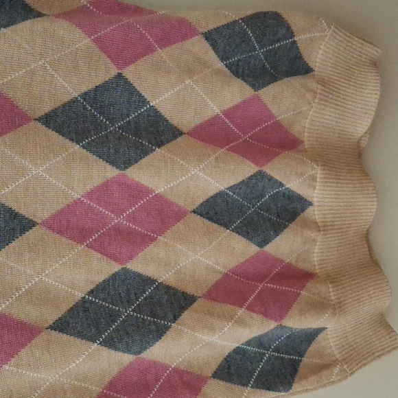 Banana Republic Argyle Short Sleeve Tan Knit Sweater_1 - Picture 5 of 8